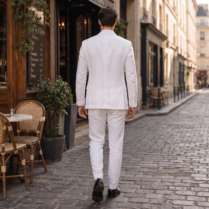 Tailored Fit Single Breasted Two-buttons 2 Pieces Solid coloured Men's Wedding Suits