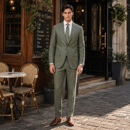 Tailored Fit Single Breasted Two-buttons 2 Pieces Solid coloured Men's Wedding Suits