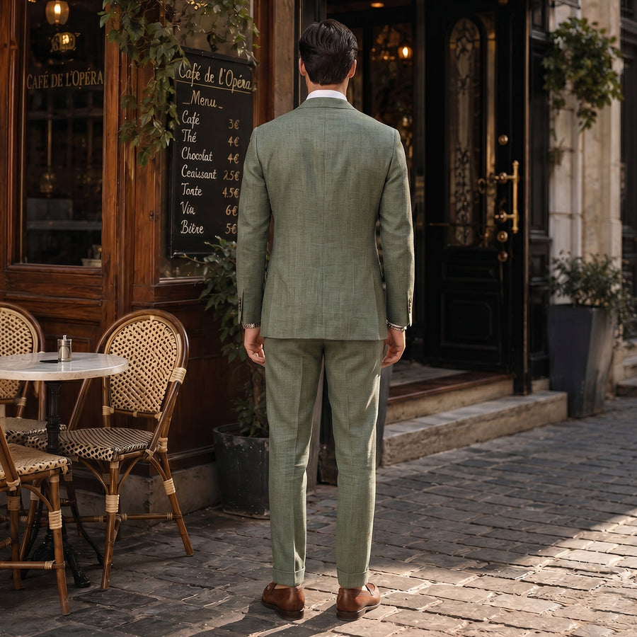 Tailored Fit Single Breasted Two-buttons 2 Pieces Solid coloured Men's Wedding Suits
