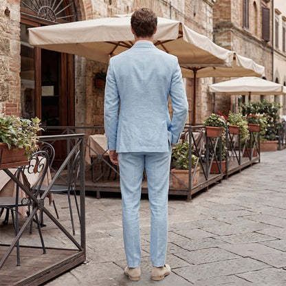 Tailored Fit Single Breasted Two-buttons 2 Pieces Solid coloured Men's Wedding Suits