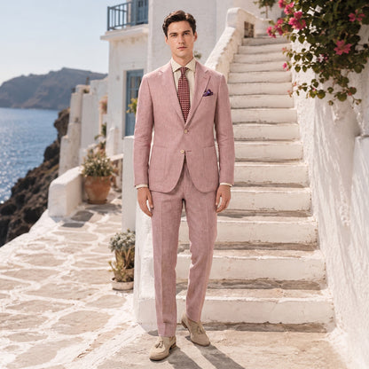 Tailored Fit Single Breasted Two-buttons 2 Pieces Solid coloured Men's Wedding Suits