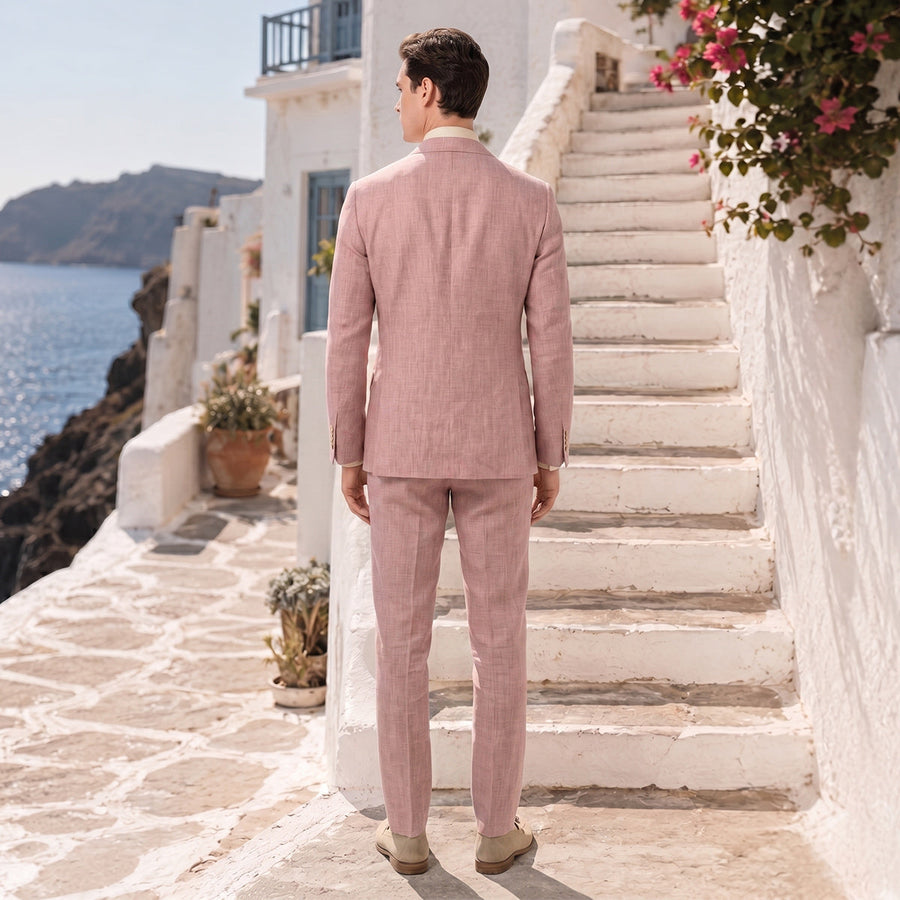 Tailored Fit Single Breasted Two-buttons 2 Pieces Solid coloured Men's Wedding Suits