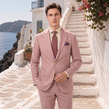 Tailored Fit Single Breasted Two-buttons 2 Pieces Solid coloured Men's Wedding Suits