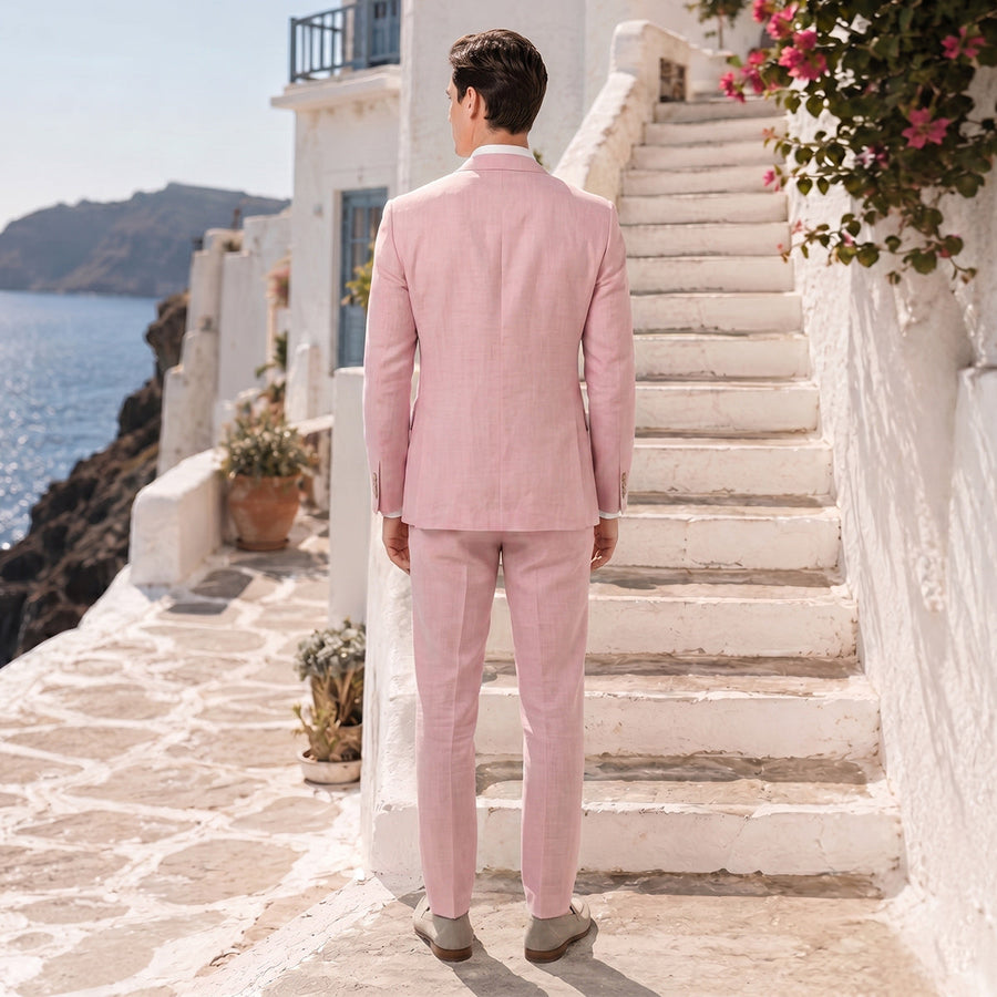 Tailored Fit Single Breasted Two-buttons 2 Pieces Solid coloured Men's Wedding Suits