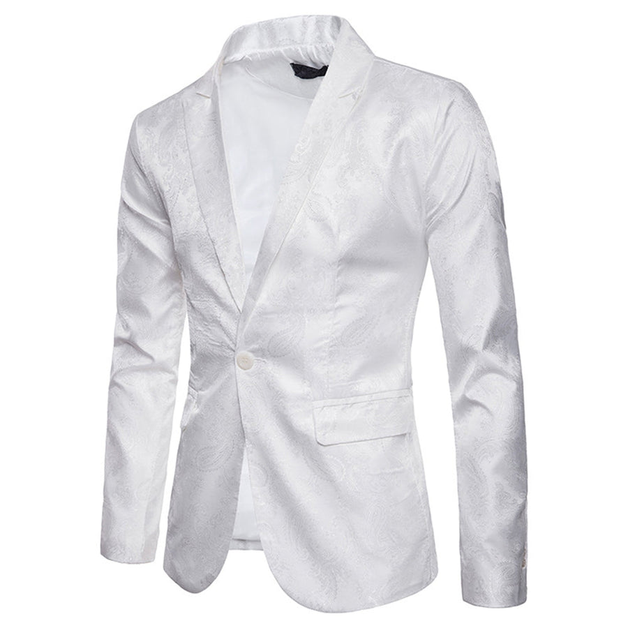 Tailored Fit Single Breasted One-Button Printed Coloured Men's Wedding Suits