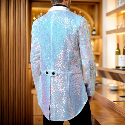 Tailored Fit Single Breasted Six-Button Sequin Coloured Men's Party Jacket