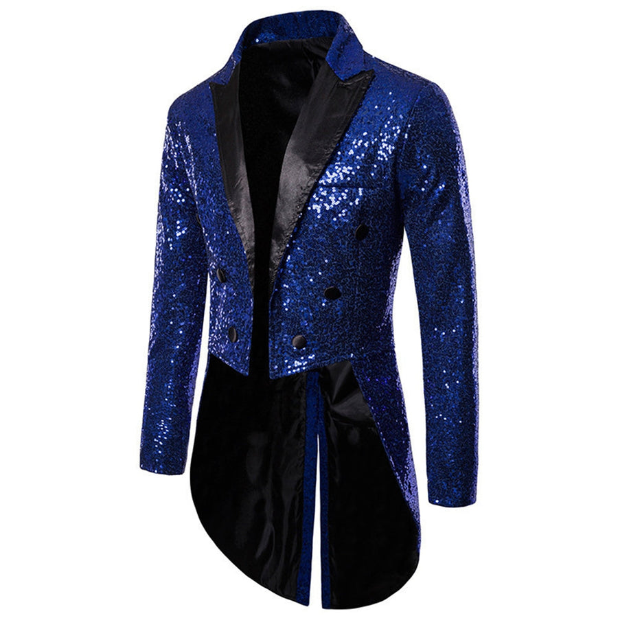 Tailored Fit Single Breasted Six-Button Sequin Coloured Men's Party Jacket