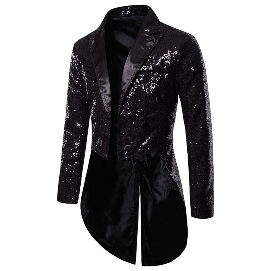 Tailored Fit Single Breasted Six-Button Sequin Coloured Men's Party Jacket