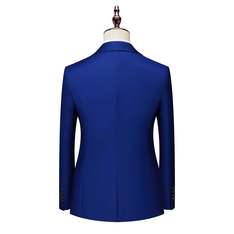 Tailored Fit Single Breasted One-button 2 Pieces Solid Coloured Men's Casual Suits