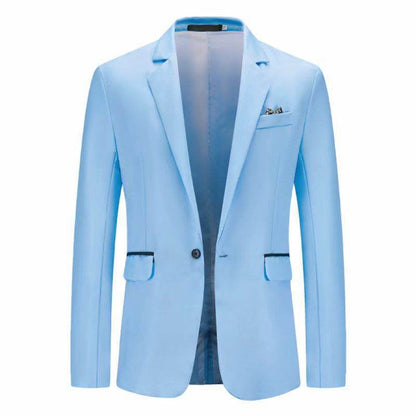 Tailored Fit Notched Single Breasted One-button Minimalist Men's Formal Jacket