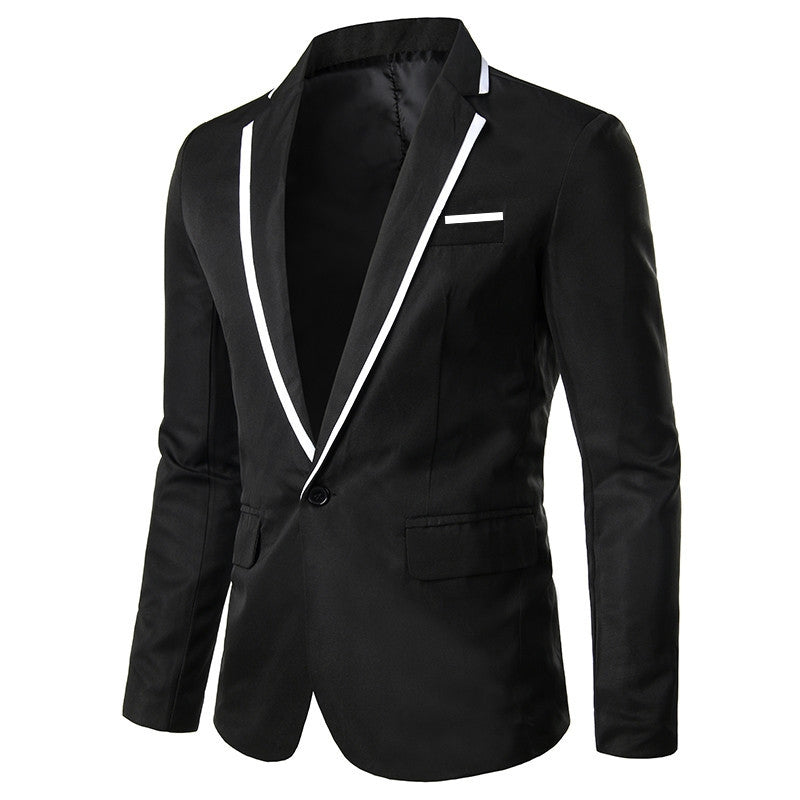 Tailored Fit Notched Lapel Single Breasted One-button Solid Coloured Men's Formal Jacket