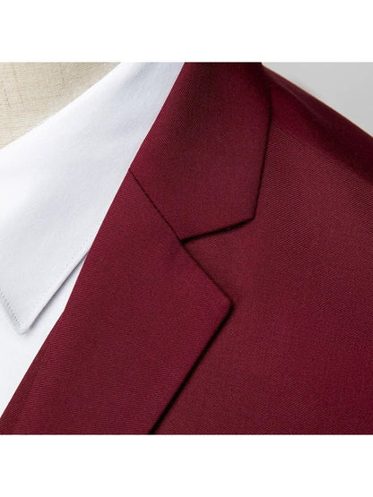 Tailored Fit Double Breasted Two-button 3 Pieces Solid Coloured Men's Wedding Suits