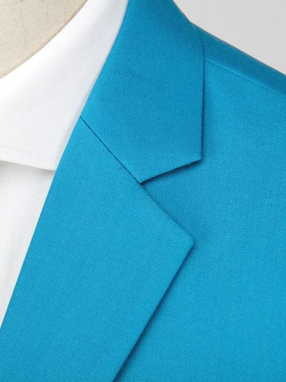 Tailored Fit Single Breasted Two-button 2 Pieces Solid Coloured Men's Casual Suits