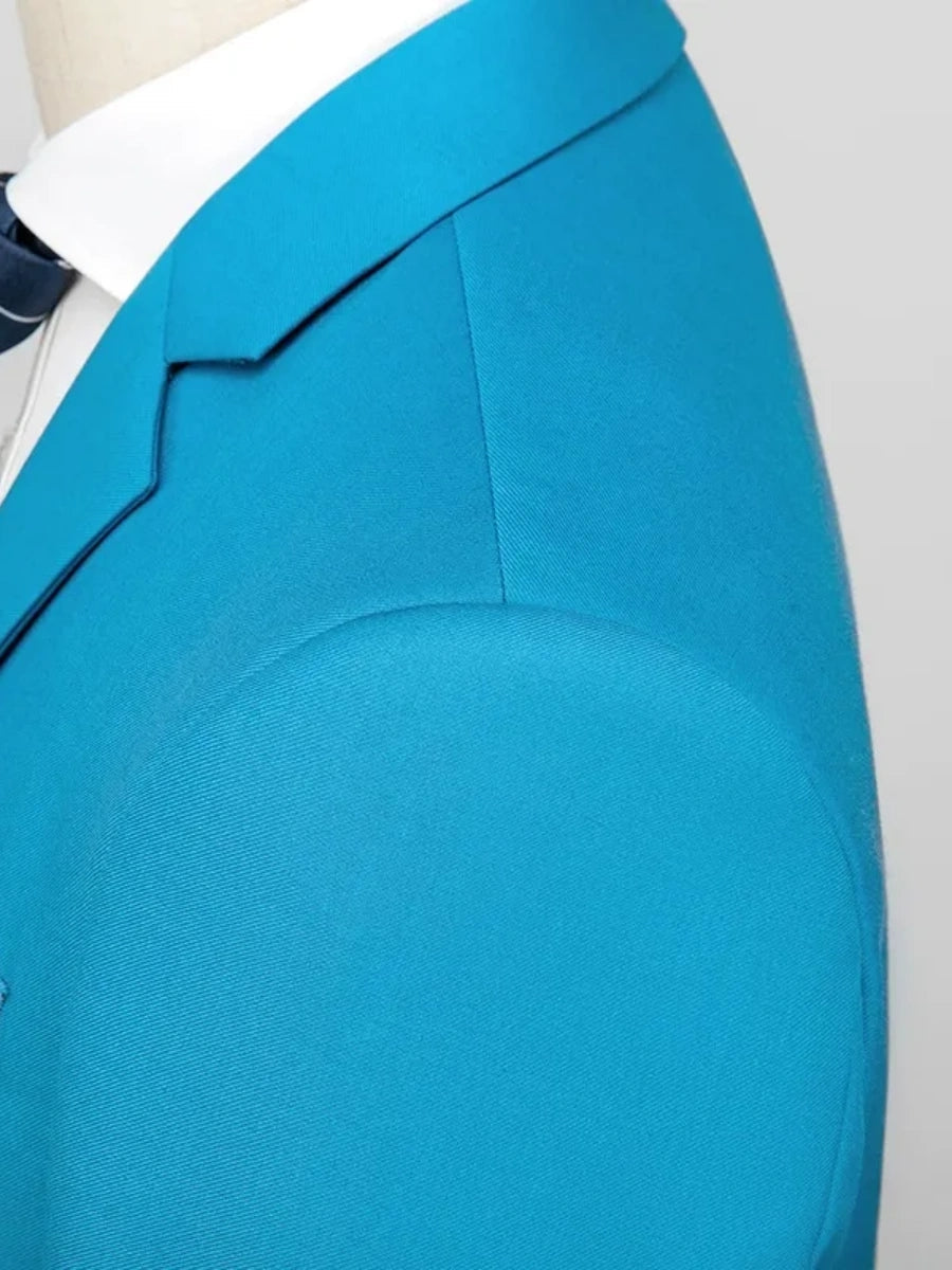Tailored Fit Single Breasted Two-button 2 Pieces Solid Coloured Men's Casual Suits