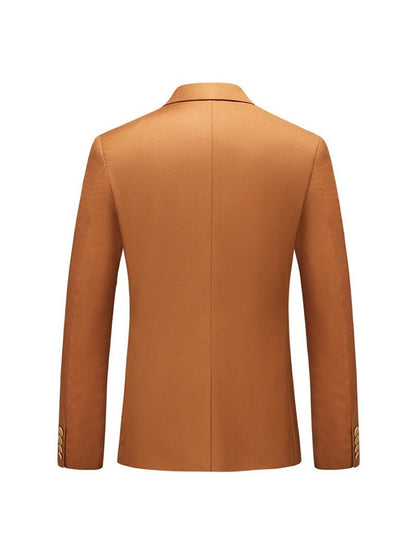 Tailored Fit Notched Lapel Single Breasted One-Button Solid colour 2 Piece Men's Party Suits