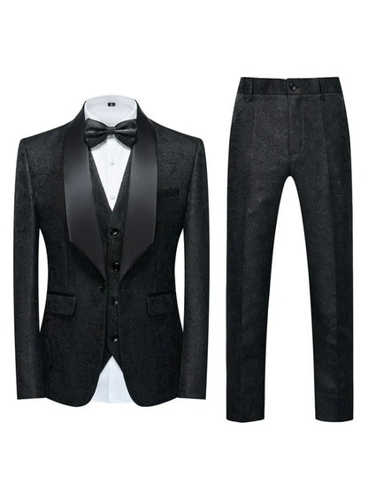 Tailored Fit Single Breasted One-button 2 Pieces Printed Men's Casual Suits