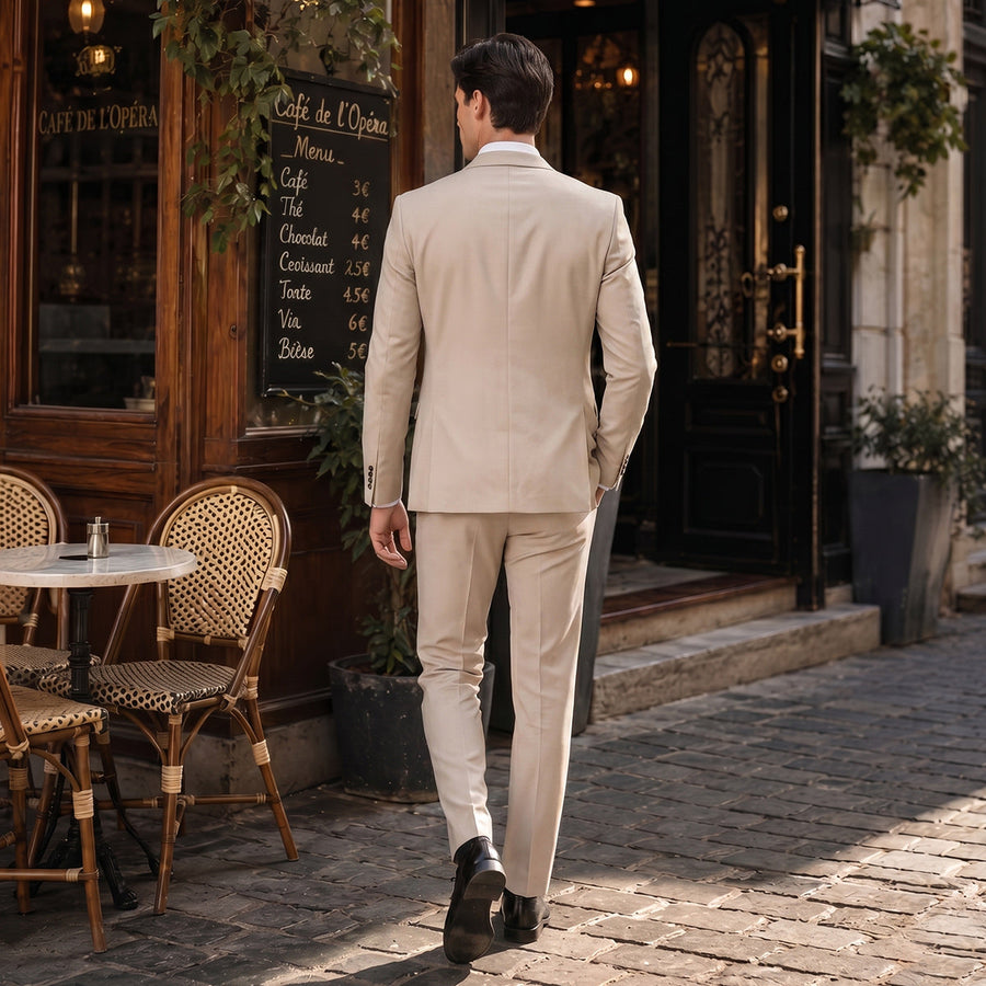 Tailored Fit Single Breasted Two buttons 3 Pieces Solid coloured Men's Wedding Suits
