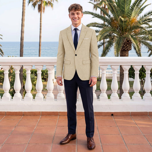 Tailored Fit Single Breasted One-button Solid coloured Men's Wedding Jackets