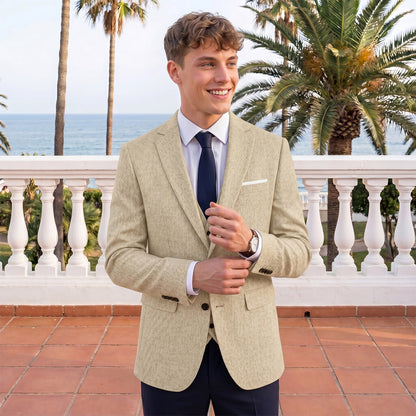 Tailored Fit Single Breasted One-button Solid coloured Men's Wedding Jackets