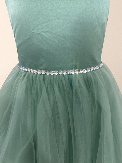 Crew Neck Tulle Flower Girl Dresses with Bowknot & Beading Waist