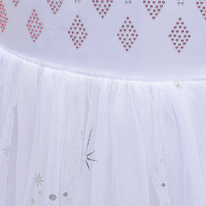 A-Line/Princess Scoop Long Sleeves Flower Girl Dresses with Printed Flowers & Watteau Train