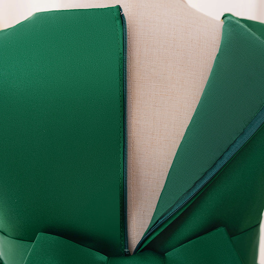 A-Line/Princess Scoop Puff Sleeves Christmas Dresses for Girls with Sequins