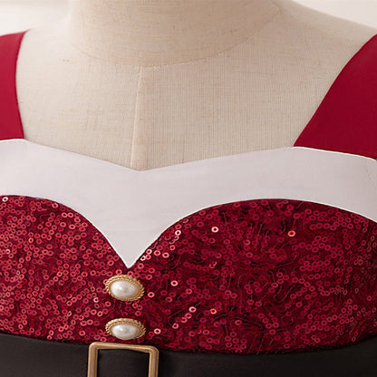 A-Line/Princess Scoop Flying Sleeves Christmas Dresses for Girls with Sash