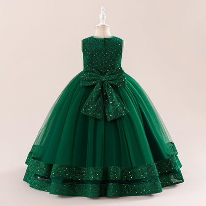 A-Line/Princess Scoop Sleeveless Christmas Dresses for Girls with Sequins