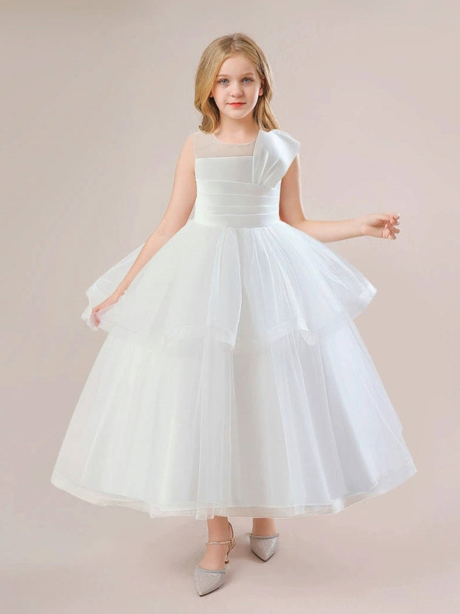 Ball Gown Scoop Sleeveless Flower Girl Dresses with Ruched