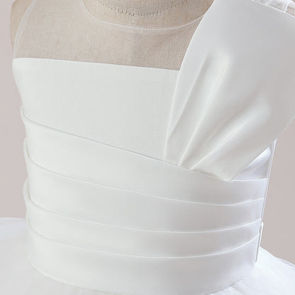 Ball Gown Scoop Sleeveless Flower Girl Dresses with Ruched