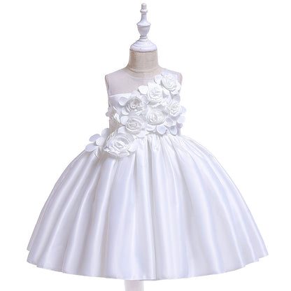 Ball Gown Scoop Sleeveless Flower Girl Dresses with Solid Flowers