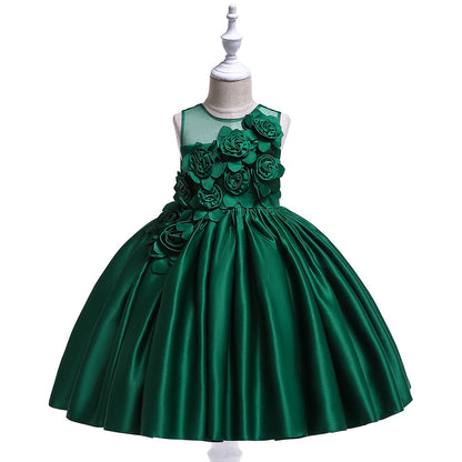 Ball Gown Scoop Sleeveless Flower Girl Dresses with Solid Flowers