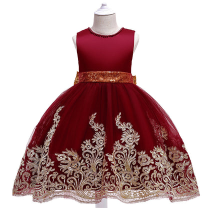 Ball Gown Scoop Sleeveless Flower Girl Dresses with Beading