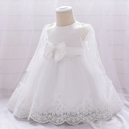 Ball Gown Scoop Long Sleeves Flower Girl Dresses with Beading