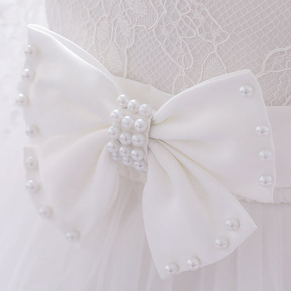 Ball Gown Scoop Long Sleeves Flower Girl Dresses with Beading