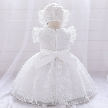 Ball Gown Scoop Flying Sleeves Flower Girl Dresses with Applique