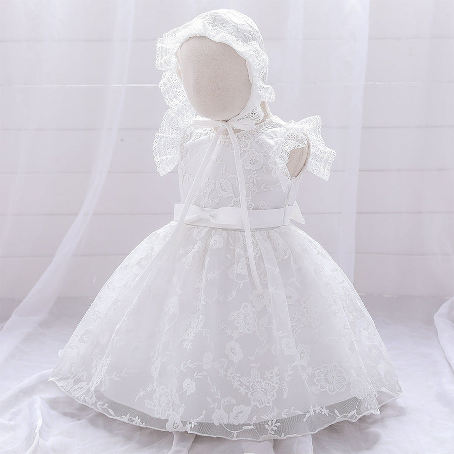 Ball Gown Scoop Flying Sleeves Flower Girl Dresses with Applique