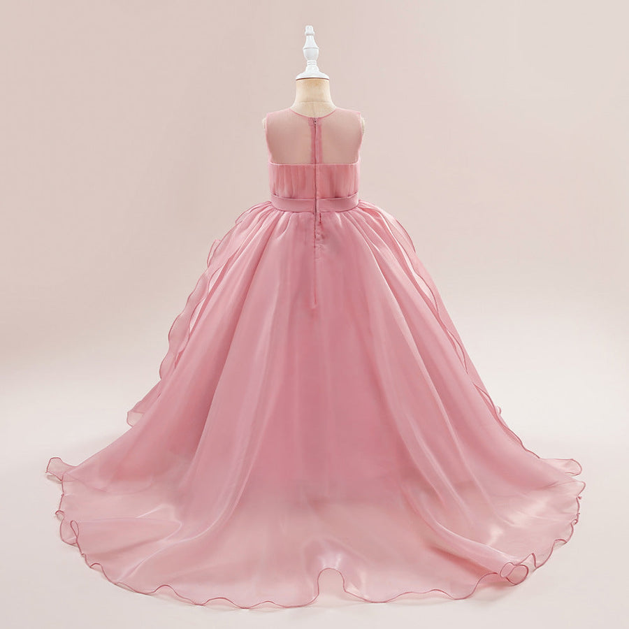 Ball Gown Scoop Sleeveless Flower Girl Dresses with Ruffles