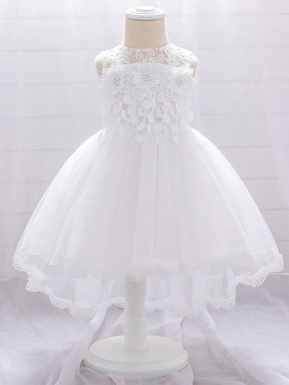 Ball Gown Scoop Sleeveless Flower Girl Dresses with Solid Flowers