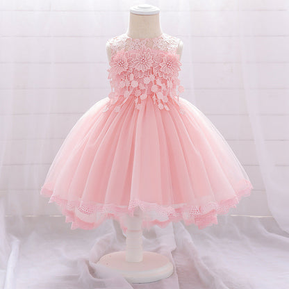 Ball Gown Scoop Sleeveless Flower Girl Dresses with Solid Flowers