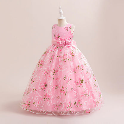 Ball Gown Scoop Sleeveless Flower Girl Dresses with Solid Flowers