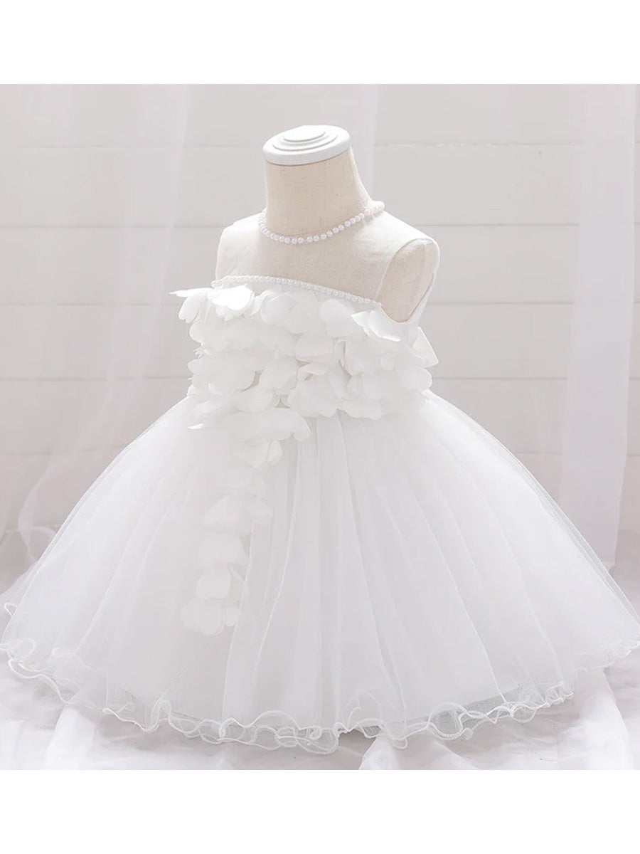 Ball Gown Scoop Sleeveless Flower Girl Dresses with Beading