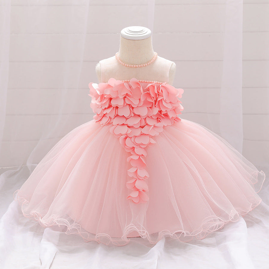 Ball Gown Scoop Sleeveless Flower Girl Dresses with Beading