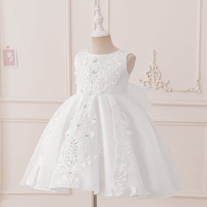 Ball Gown Scoop Sleeveless Flower Girl Dresses with Rhinestones
