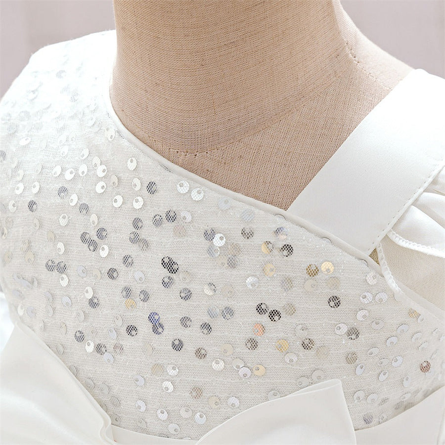 Ball Gown Asymmetrical Sleeveless Flower Girl Dresses with Tiered