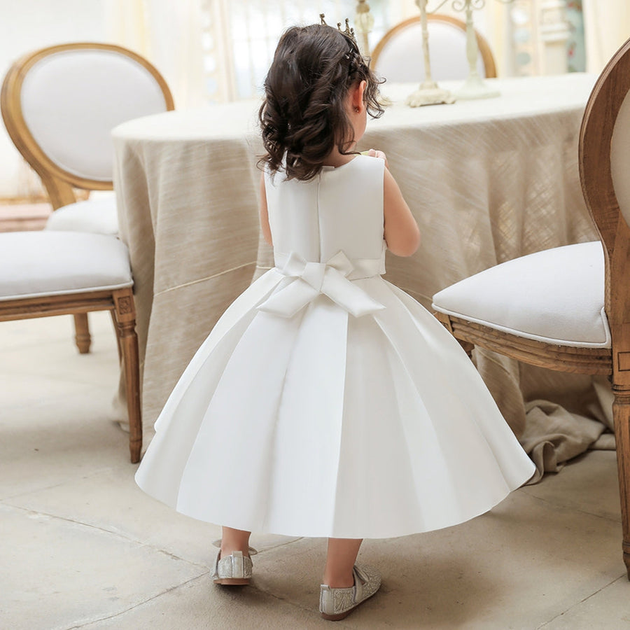 Ball Gown Scoop Sleeveless Flower Girl Dresses with Bow knot