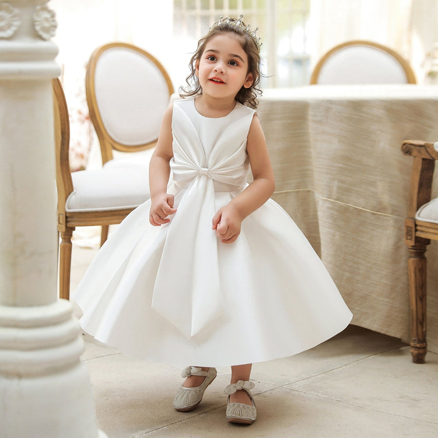 Ball Gown Scoop Sleeveless Flower Girl Dresses with Bow knot