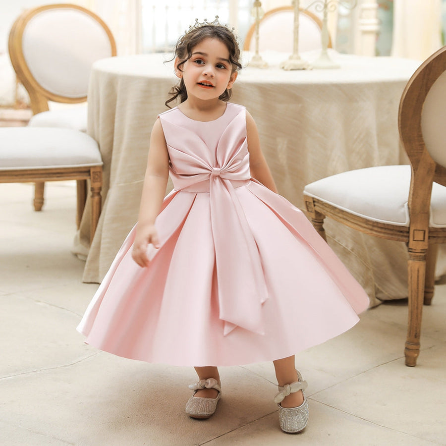 Ball Gown Scoop Sleeveless Flower Girl Dresses with Bow knot