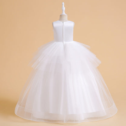Ball Gown Scoop Sleeveless Tiered Flower Girl Dresses