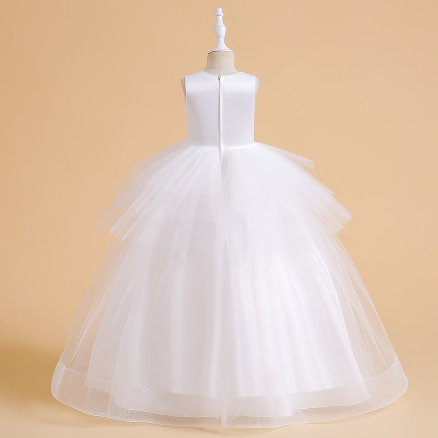 Ball Gown Scoop Sleeveless Tiered Flower Girl Dresses